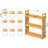 Rebrilliant Versatile 3-tier Bamboo Spice Rack And Pantry Organizer With 9 Glass Jars – Perfect For Countertop Storage In Kitchens To Keep Seasoning Containers Neatly Displayed And Easily Accessible