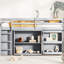 Lit mezzanine simple protégé avec armoires et bureau, gris-1179641392