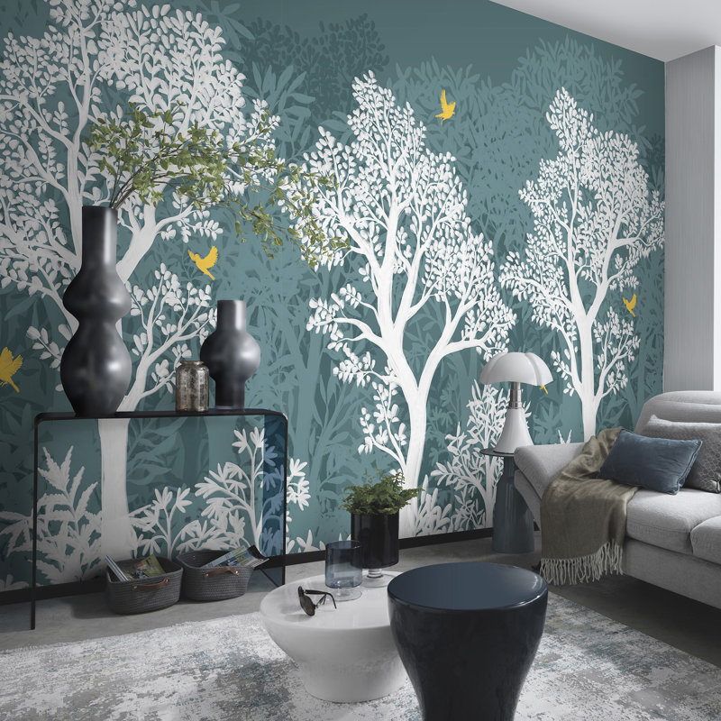 Forest Flight Wall Mural, Teal