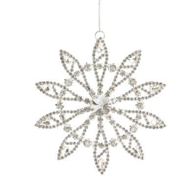 Joyeux Noel 4.75'' Geometric Snowflakes Holiday Shaped Ornament