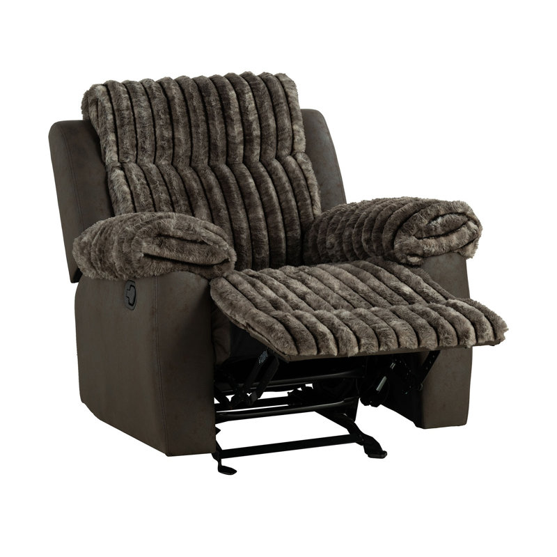 Fauteuil inclinable manuel transitionnel transitionnel bicolore brun, Brown Fabric, Brown