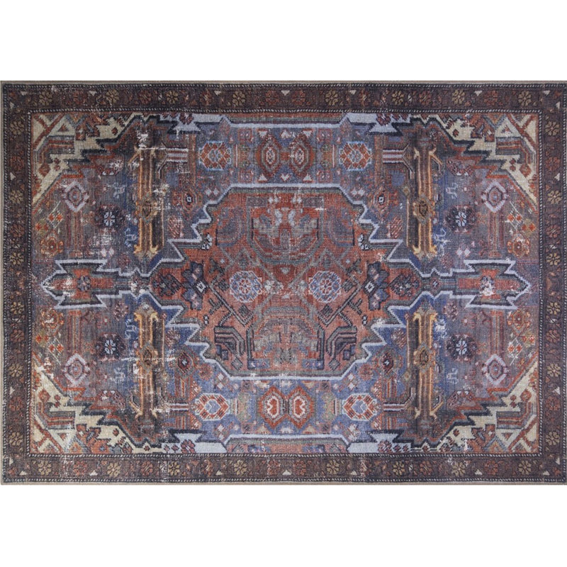 Premium Machine Washable Carpet, 4.6 x 6.2 Feet, 100% Polyester, 1850 g/m² | Pile Height: 0.2 Inches | Eco-Friendly Recycled Poly Cotton Underside | Perfect for Living Room, Bedroom, and High-Traffic Areas