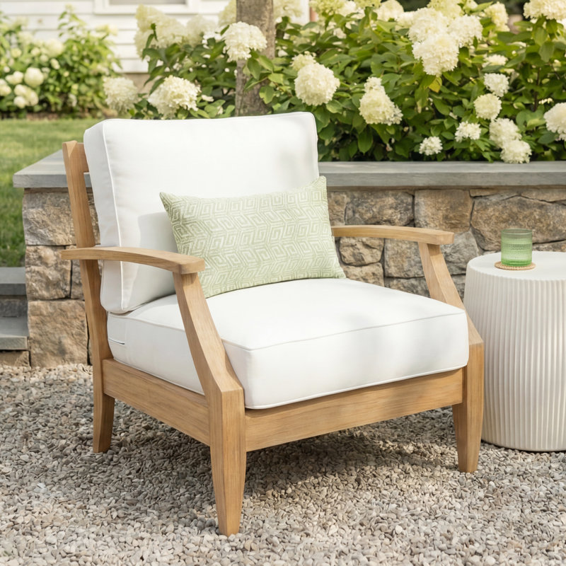 Amala Sunbrella® Outdoor Deep Seating Cushion, Sunbrella® Canvas Natural, 25" W x 25.5" D
