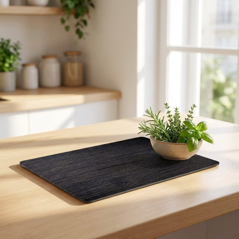 Planche à découper en bois rustique noir