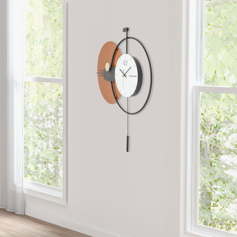 Metal Wall Clock With Pendulum