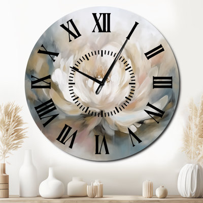White Lotus Floral Melody - Horloge murale Lotus