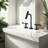 Two Handles Widespread 8 Inch Bathroom Faucet Matte Black 3 Pieces Basin Faucets Lavatory Sink Faucet