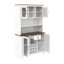 Armoire de rangement rustique avec portes à DEL, portes et tablettes de cuisine, blanc-1770811139