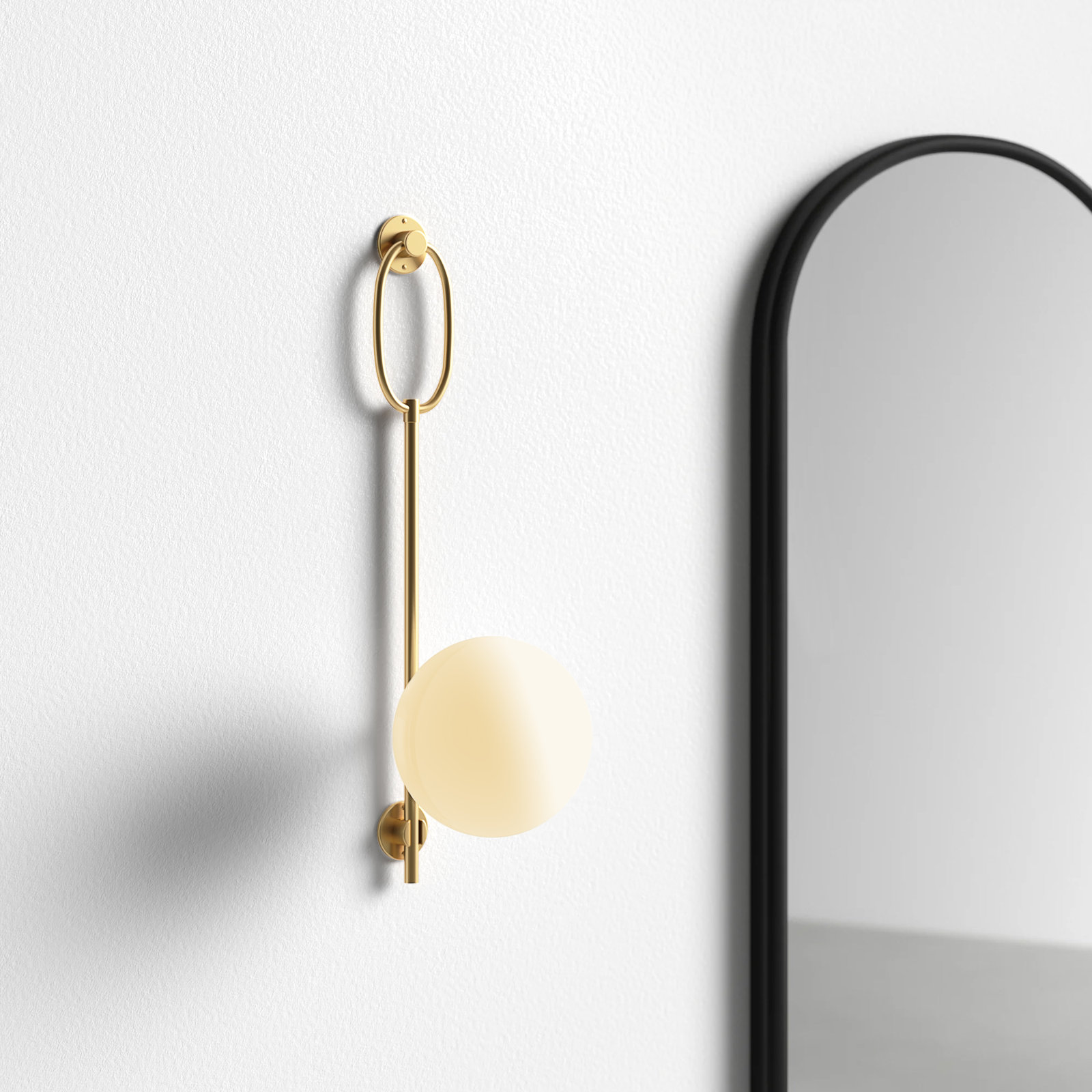 Savicki Single Light Dimmable Armed Sconce, Aged Brass
