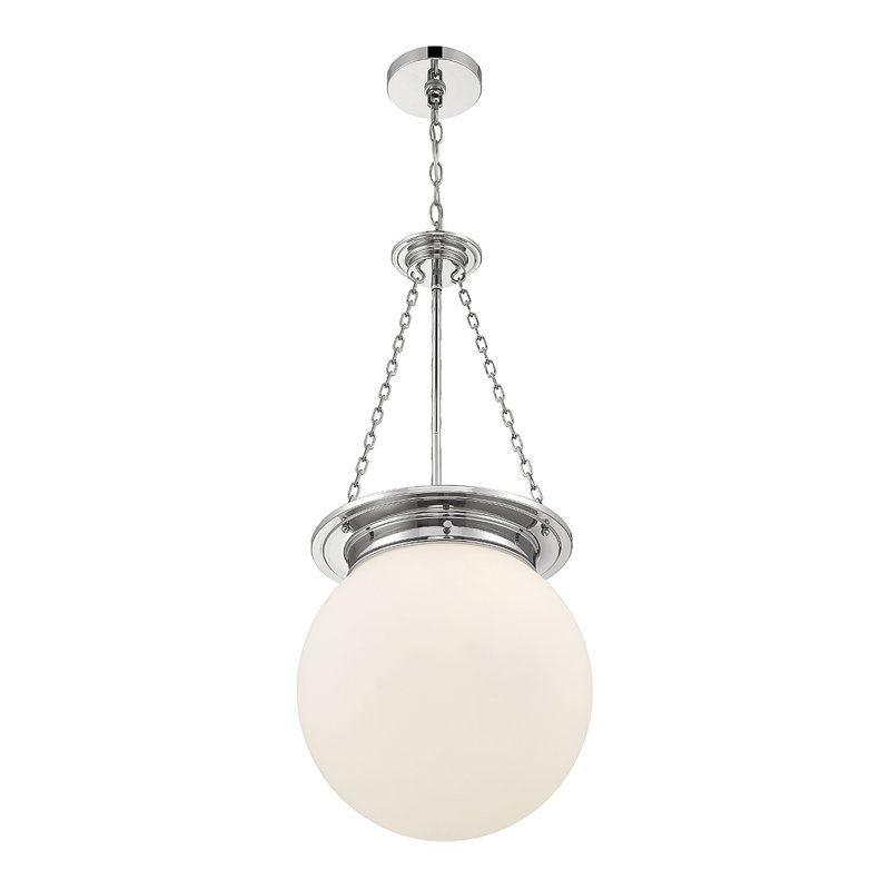 Luminaire sphère suspendu 3 lumières Chachi, Nickel poli