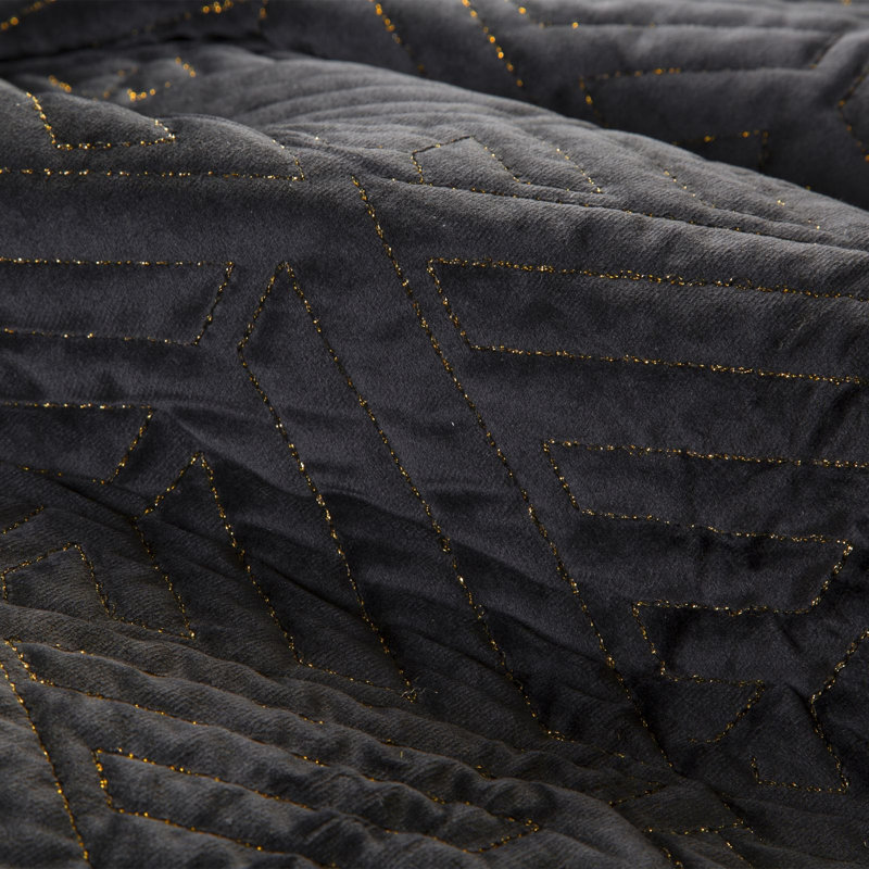 Bauerle Polyester No Pattern Bedspread, Black