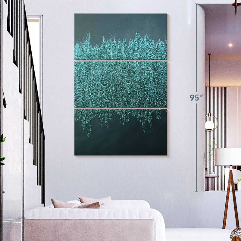 Avery Turquoise Shimmer, 74" H x 48" W