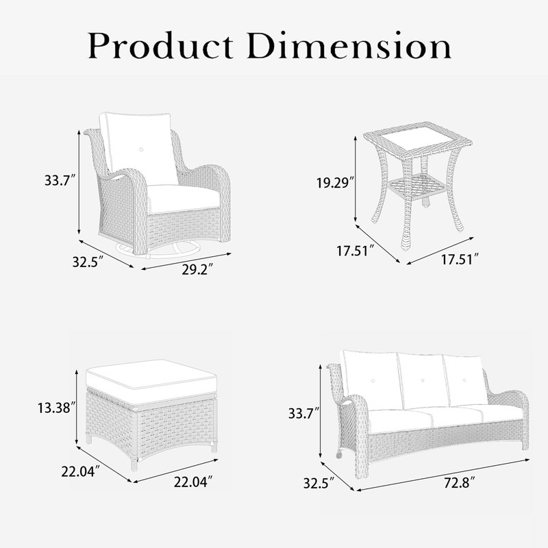 LayinSun Outdoor Seating Group With Cushions, Navy, No, Brown