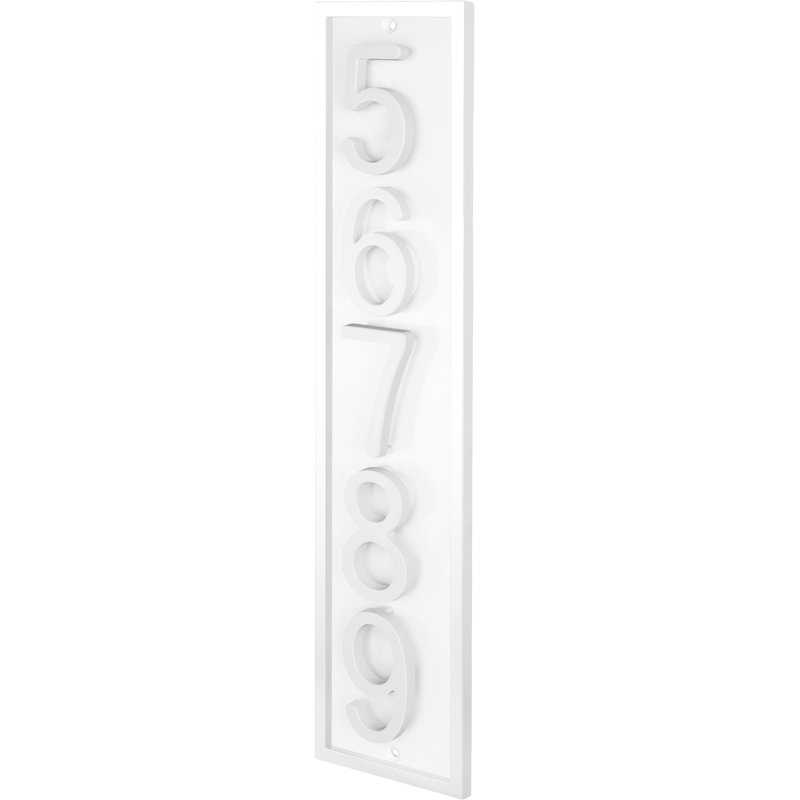 Plaque d'adresse flottante en aluminium Royal Shade, Blanc, Oui, Blanc