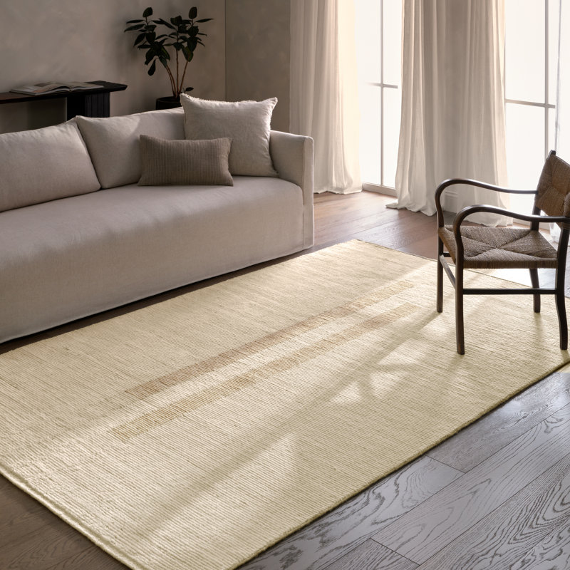 Jaipur Living Caledonia Handwoven Striped Ivory Area Rug (9'X12'), Rectangle 9' x 12'