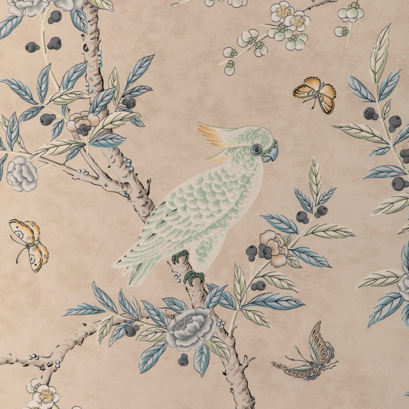 La Menagerie Kanchou Print 100% Cotton Fabric, Sand