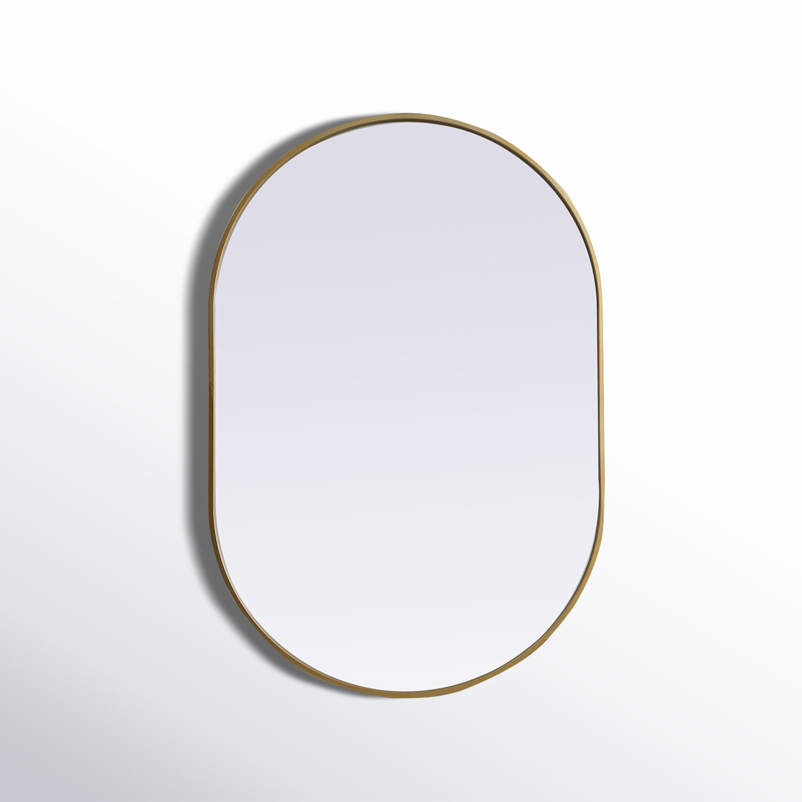 Sabine Metal Pill Wall Mirror, Brass, 40" x 27"