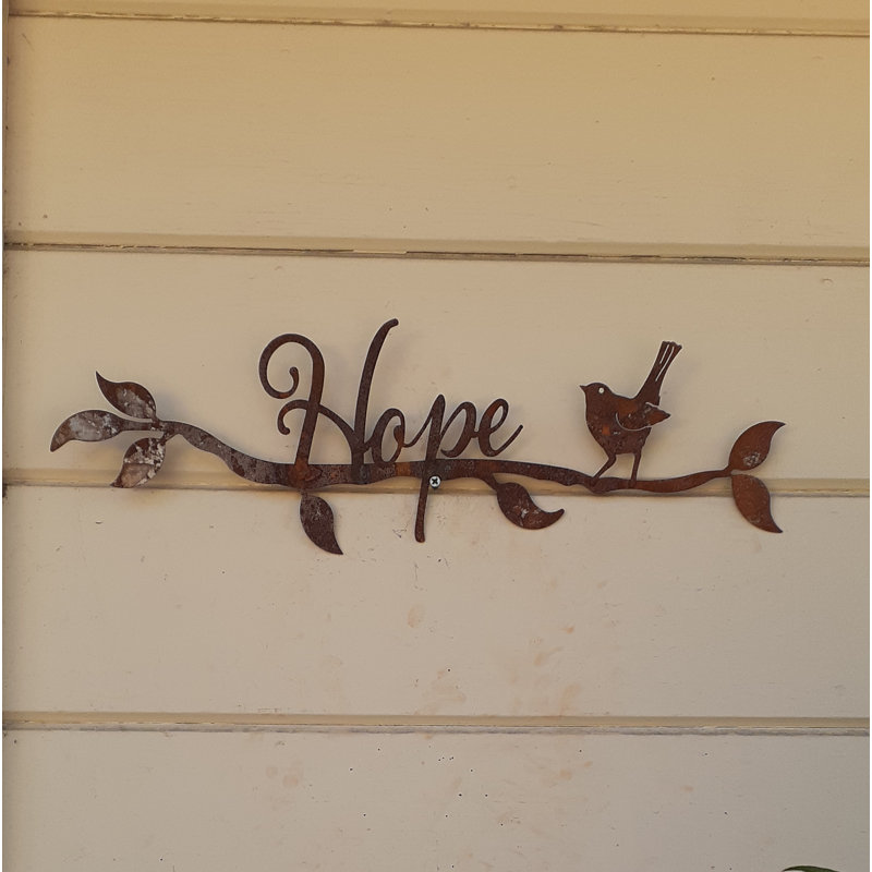 Enseigne murale rustique en métal Hetty