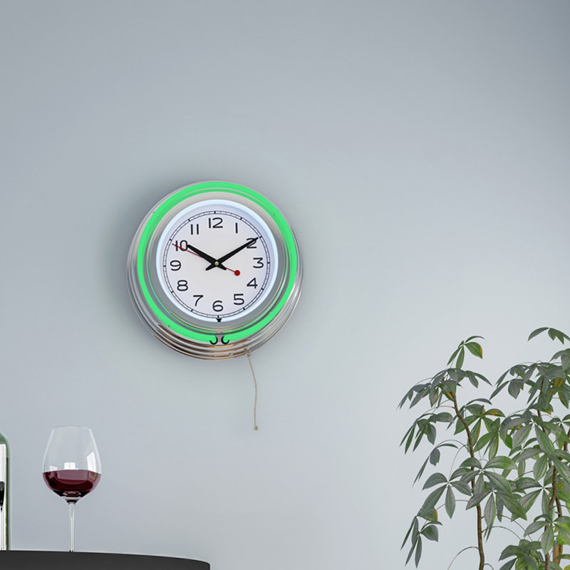 Horloge murale 14 po Atalee, Vert