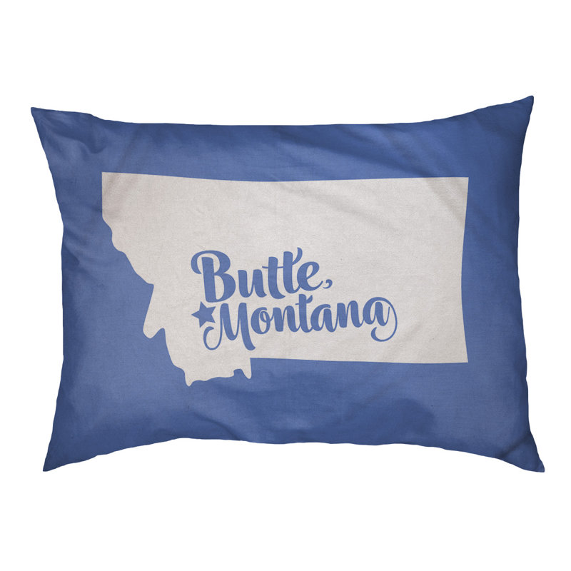 Coussin stylisé montana Butte, Grand (L 40 po x l 50 po), Bleu