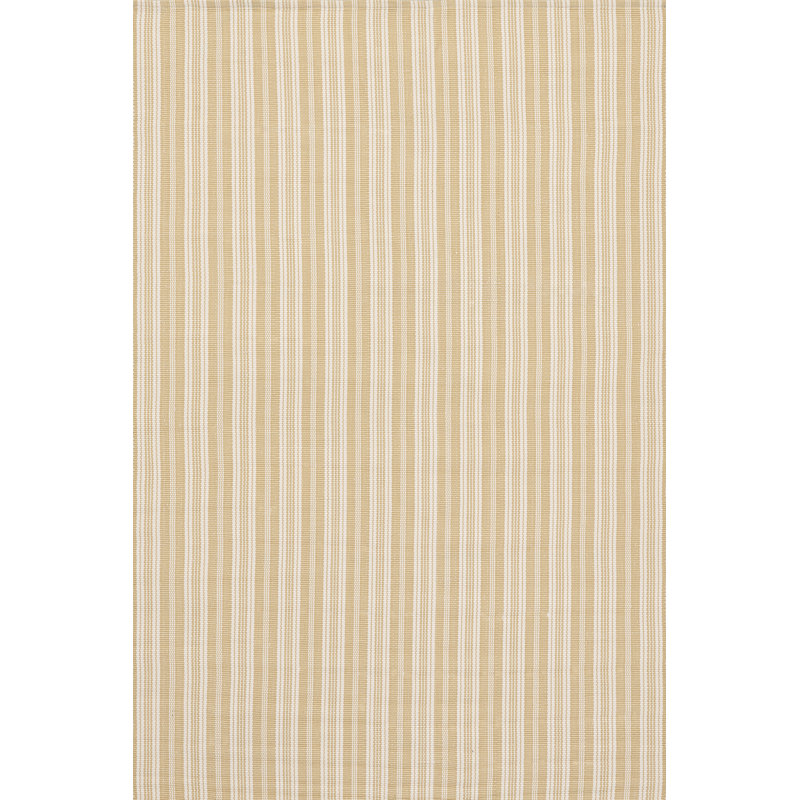 Home Conservatory Ticking Stripe Handwoven Indoor/Outdoor Area Rug, Rectangle 6' x 9'