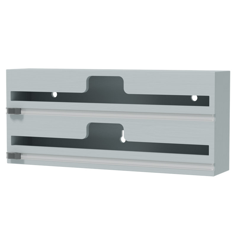 WrapNeat 2-en-1 Organisateur de papier avec coupeur et étiquettes, Gris foncé