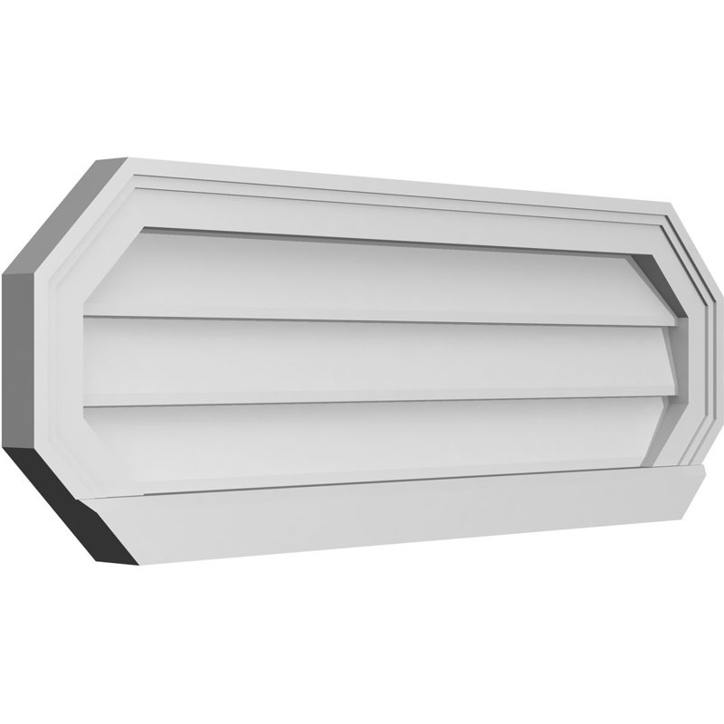 Évent horizontal gondole allongé en surface octogonal Signature, H 12 po x l 34 po x P 2 po