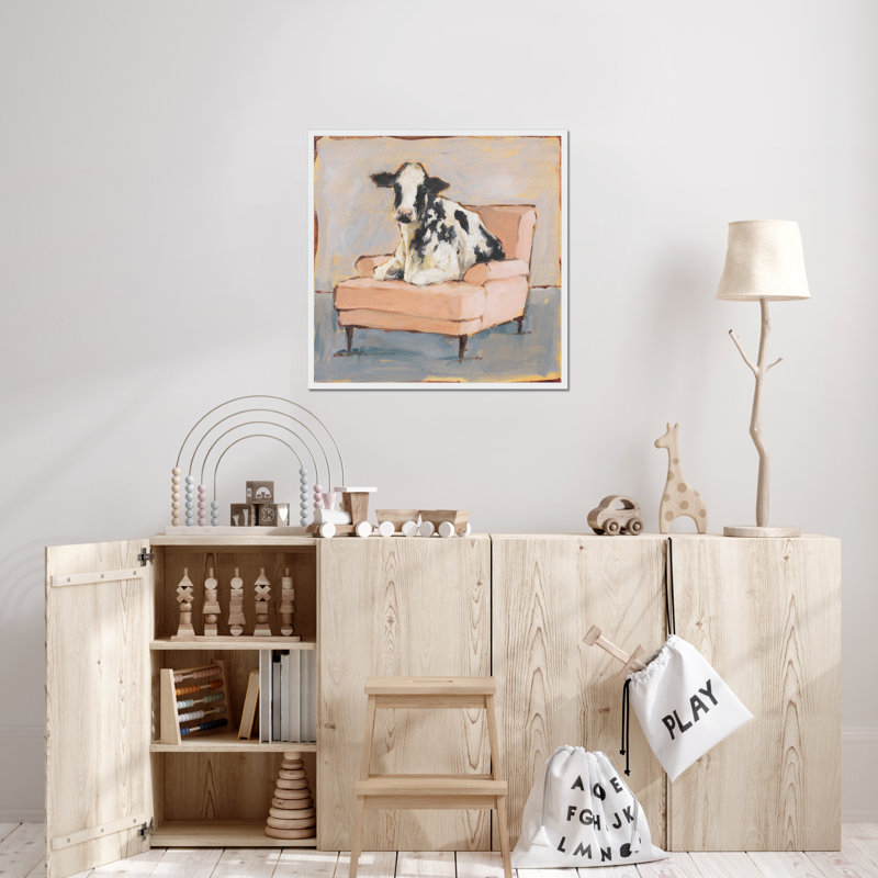 Moo-ving In II by Ethan Harper - Painting, White Framed Paper Print, 80cm H x 80cm W x 2.3cm D