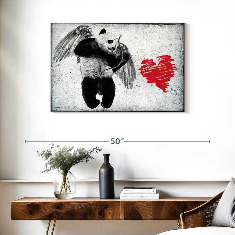 Hardie Cupid Panda, 24" H x 36" W