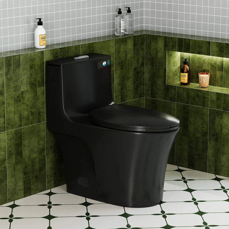 1.1/1.6 GPF Tornado Flush One-Piece Toilet Elongated, Soft-Close Seat, Dual Flush Button On Tank, ADA Comfort Height 17", 12" S-Trap