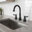 Double Handle Bathroom Sink Faucet with Drainer-154656673