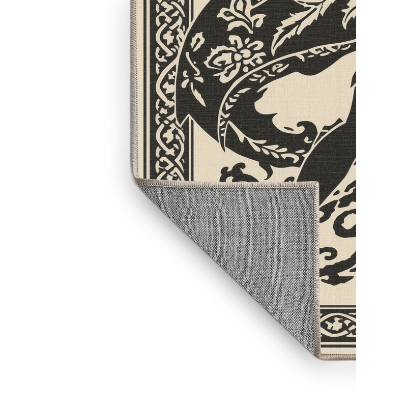 Tapis damassé classique lavable à la machine Joyce Cuchulainn, 5 x 7