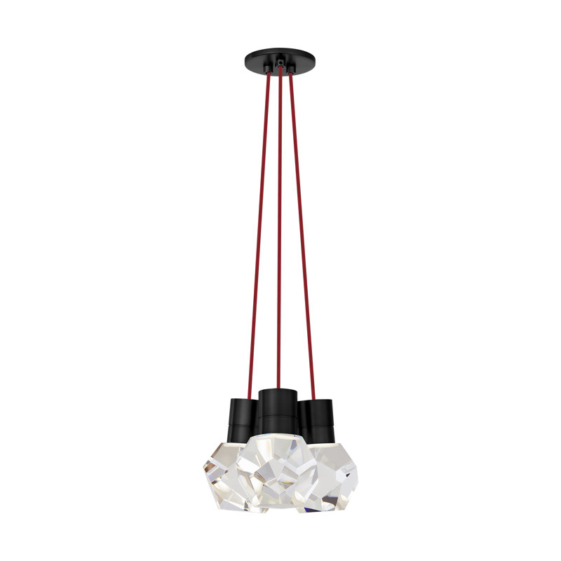 Kira 3 - Light LED Pendant, Black/Red