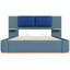 Lit plateforme tapissier avec panneau, coins arrondis anticollision, cadre stable, sans sommier, assemblage facile, tissu luxueux et tablettes intégrées-1328109072-1328109074