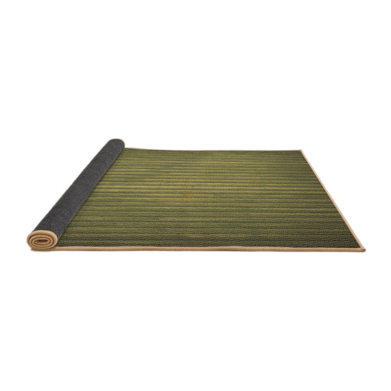 Tapis en laine vert olive foncé, Rond 7 pi
