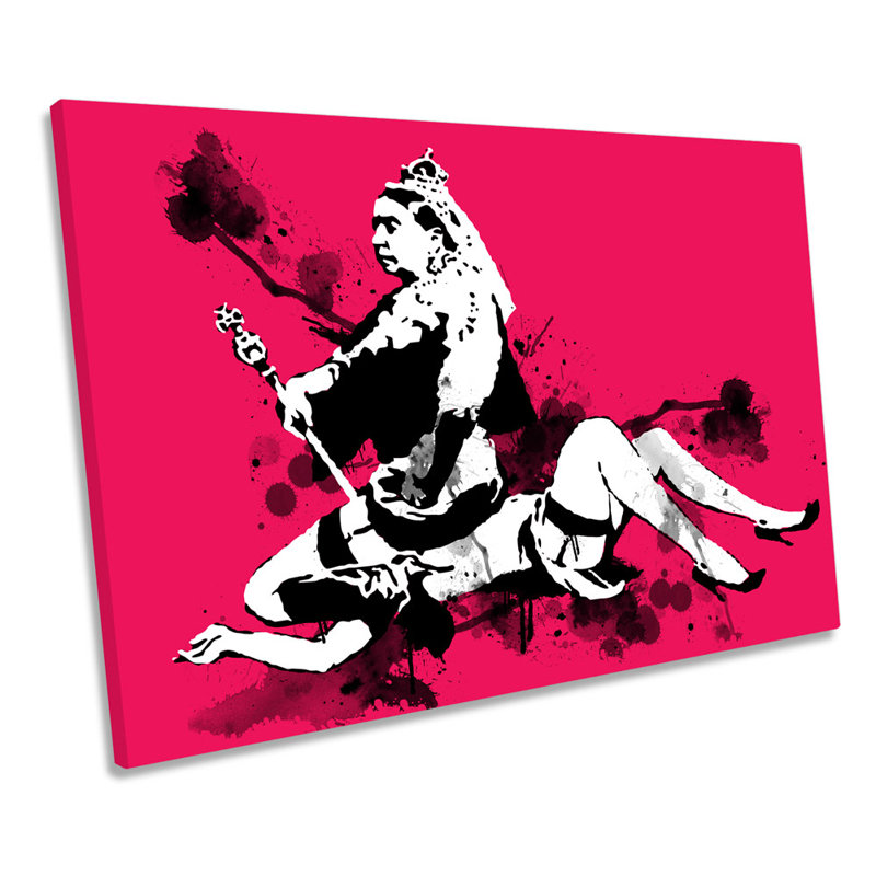 X1781 Banksy Queen Victoria - Wrapped Canvas Print, 91.4cm H x 137.2cm W x 4cm D