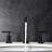 Matte Black 3 Mount Bathroom Tap With Maintenance-Easy Core & Brass 8.8" High Sink Faucet Ceramic Disc Valve 1/2" Connection