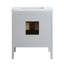 Fully Assembled 30''  Grey Freestanding Single Sink Bathroom Vanity With 2 Handle Sets And Engineered Marble Top-699097065