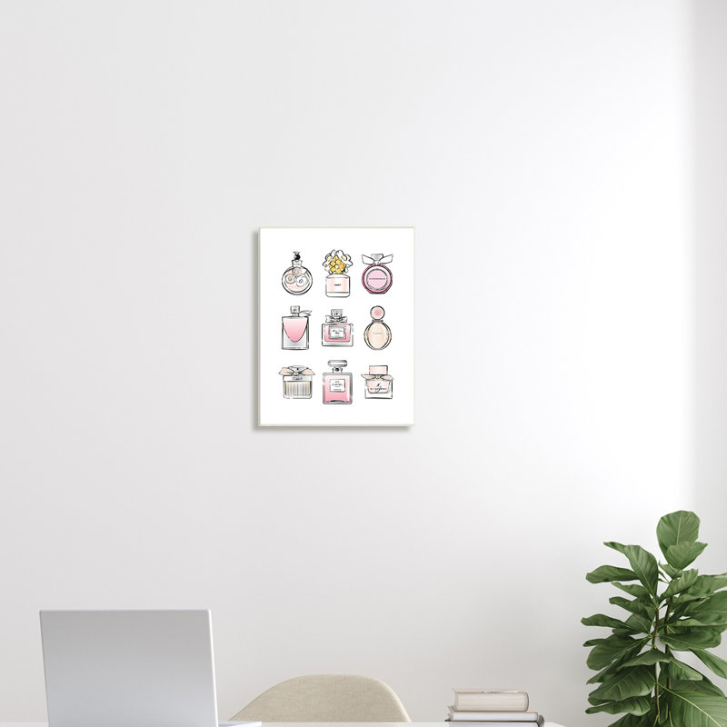 Parfum, bouteille, glamour, chic, moderne, mode, illustrations, H 19 po x l 13 po, Plaque murale
