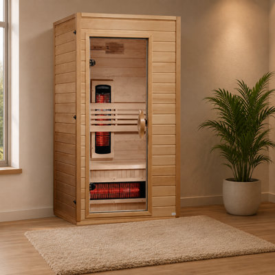 Dynamic Saunas Martin 1-2 Person Full Spectrum Near Zero Emf FAR IR Sauna in Canadian Hemlock