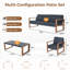 Ensemble de conversation d'extérieur en aluminium pour 8 personnes Arunas avec finition grain de bois et coussin résistant aux intempéries-131406301-131406303-131406304