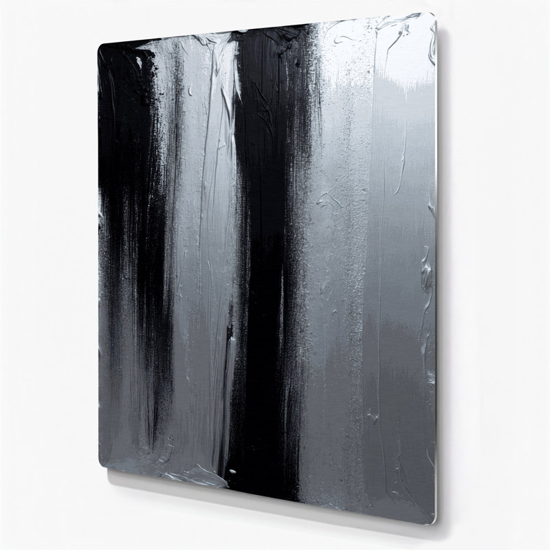 Abstract Colour Field 96 Grey Metal Wall Art, 11" H x 14" W