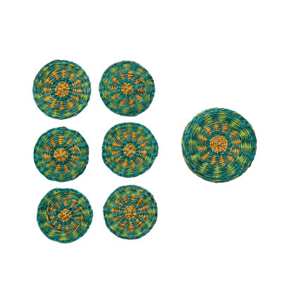 Seagrass Basket with Lid & 6 Coasters