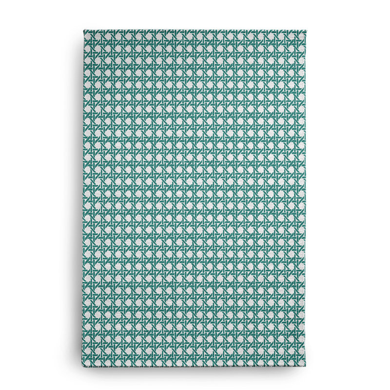 Tapis intérieur / extérieur géométrique en chenille tissé à la machine en vert, Rectangle 2 pi x 3 pi