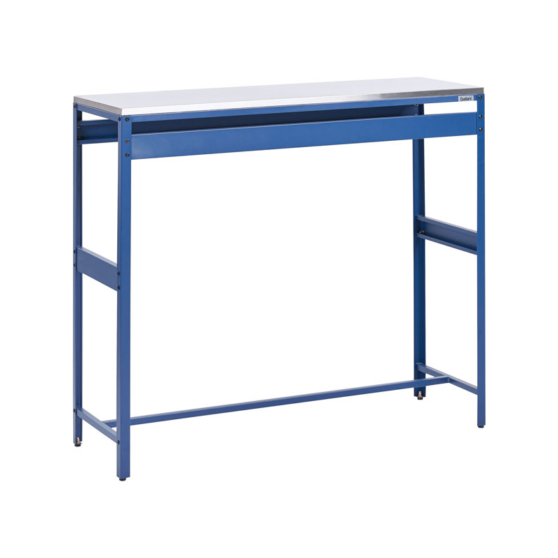 Rectangular Metal Outdoor Bar Table , 115cm W 40cm D, Blue