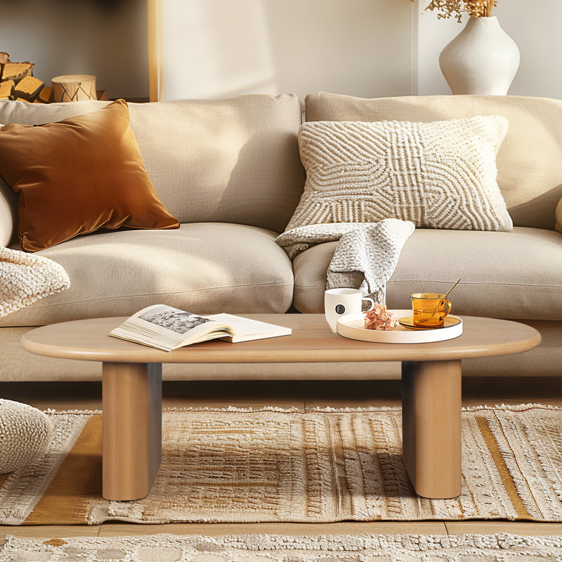 Wilbern Oval Coffee Table, Natural Wood