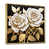 Toile avec cadre flottant or