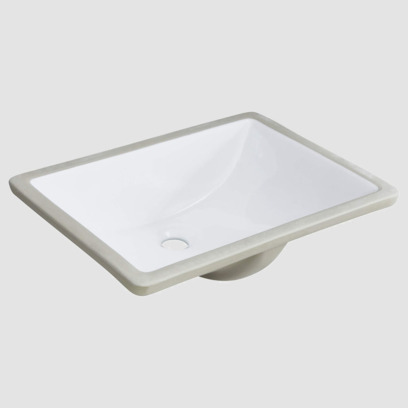 Lavabo de salle de bain rectangulaire en céramique avec trop-plein 15,25 po Go Peak