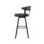 Tabouret de bar et de comptoir pivotant avec dossier en bois Amir-69850701-69850702-69850703