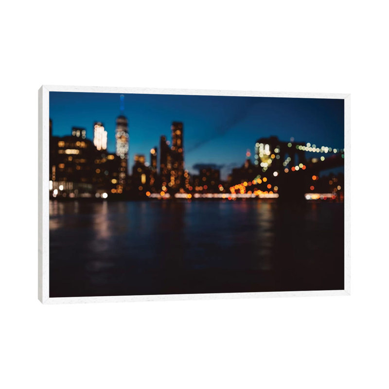 New York Out of Focus 1 Piece Wall Art on Canvas, 45.72cm H x 66.04cm W x 3.81cm D, White Framed